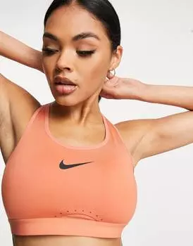 Розовый спортивный бюстгальтер с высокой поддержкой Nike Training Swoosh Dri-FIT