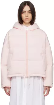 Розовый стеганый пуховик Yves Salomon