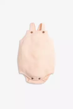 Розовый стильный вязаный детский комбинезон The Little Tailor, розовый