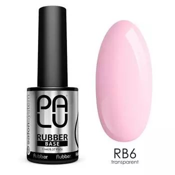 Розовый - Строительная резиновая основа 11мл Palu 3in1 Rubber Base №6, PALU COSMETICS