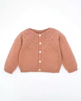 Розовый свитер для девочки с ажуром Fina Ejerique, розовый