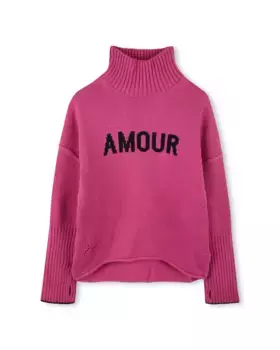 Розовый свитер с длинными рукавами для девочки Zadig & Voltaire, розовый