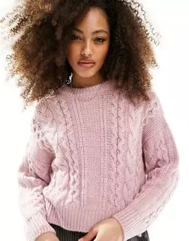 Розовый свитер с круглым вырезом ASOS DESIGN