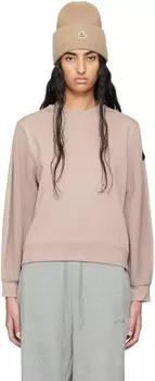 Розовый свитшот с нашивкой-логотипом Moncler