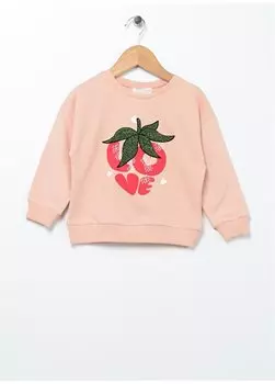 Розовый свитшот с принтом для маленьких девочек 22FWG-08 Mammaramma, розовый