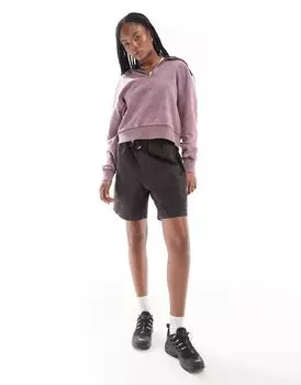 Розовый свитшот с воротником-воронкой на молнии ASOS DESIGN