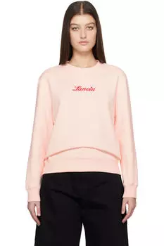 Розовый свитшот с вышивкой «Lanvin»