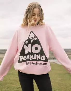 Розовый свитшот унисекс без выступов с рисунком Batch1