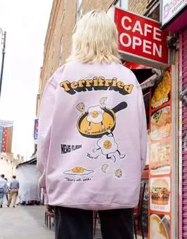 Розовый свитшот унисекс с изображением ужасного яйца Batch1