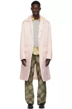 Розовый свободный крой Mac Coat Dries Van Noten