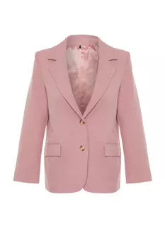 Розовый тканый пиджак на обычной подкладке Trendyol