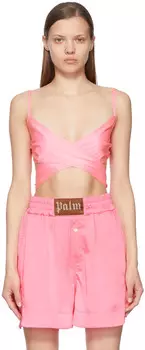 Розовый топ из полиэстера Palm Angels