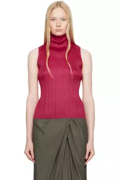 Розовый топ из ткани рами в складку PLEATS PLEASE ISSEY MIYAKE