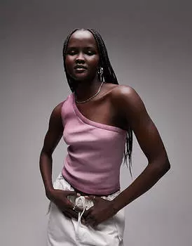 Розовый топ на одно плечо Topshop