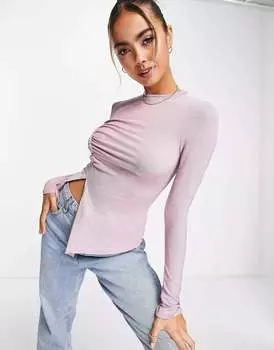 Розовый топ с металлизированной отделкой и сборками Frolic The Frolic