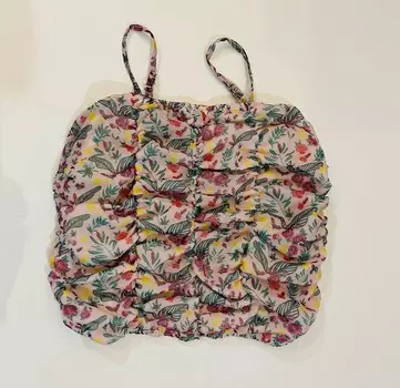 Розовый топ со сборками с цветочным принтом Flowers By Zoe, розовый