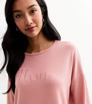 Розовый топ Soft Touch с вышивкой Fleur New Look, розовый