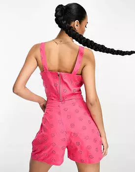 Розовый укороченный корсет с потертым корсетом