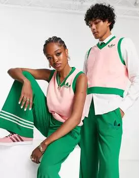 Розовый укороченный свитер унисекс adidas Originals 'adicolor 70s'
