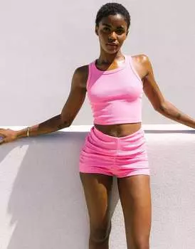 Розовый укороченный топ-борцовка Labelrail x Eva Apio