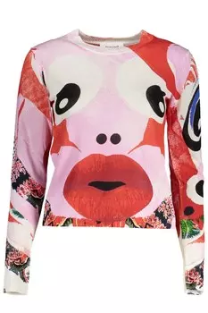Розовый вискозный женский свитер Desigual