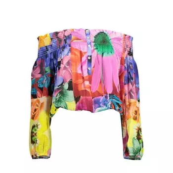 Розовый вискозный женский топ Desigual