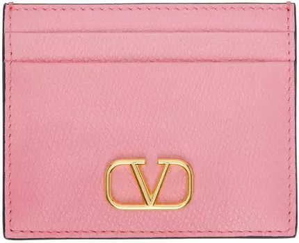 Розовый визитница с логотипом VLogo Valentino Garavani