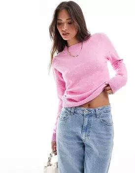 Розовый вязаный джемпер с круглым вырезом Vero Moda