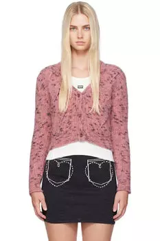 Розовый вязаный кардиган Moschino Jeans