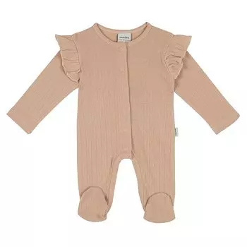 Розовый жаккардовый комбинезон с ботильонами с рюшами ANTEBIES