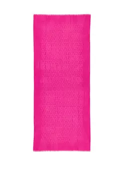 Розовый женский шелковый шарф с жаккардовым логотипом Valentino Garavani