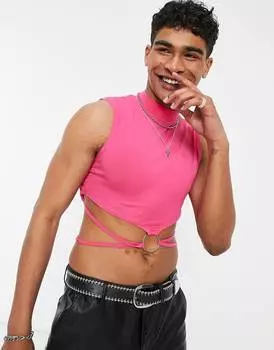 Розовый жилет с высоким воротником ASOS DESIGN