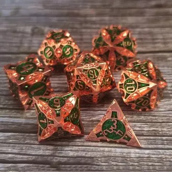 Rpg Dice Морковное поле RGFK Набор из 7 металлических кубиков