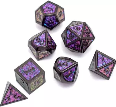RPG Dice Trapped Magic RGFK Набор из 7 металлических кубиков