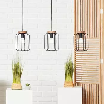 Рядный подвесной светильник, 130 х 100 х 20 см, Е27, макс. 40 Вт, можно укоротить. Lightbox, коричневый