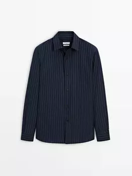 Рубашка 100% хлопок Massimo Dutti, синий