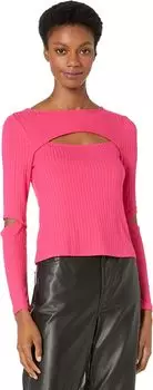 Рубашка 1.STATE Long Sleeve Cropped Crew Neck with Cutouts, цвет Rose Blossom