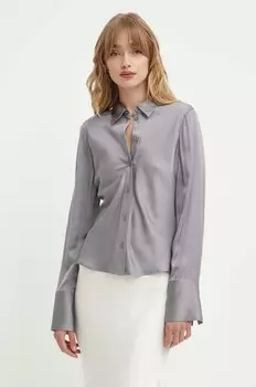 Рубашка 2ND Maria TT - струящийся атлас 2ndday, серый