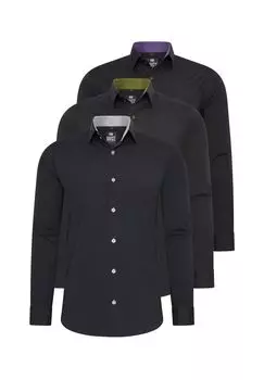 Рубашка (3 шт) с длинными рукавами, приталенного кроя RUSTY NEAL, черный