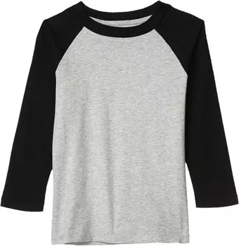 Рубашка #4kids Essential Raglan Long Sleeve Shirt, цвет Heather Grey/Black