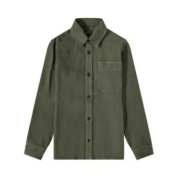 Рубашка A.P.C. Basile Logo Overshirt, зеленый