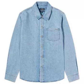 Рубашка A.P.C. Brodee Denim Shirt, цвет Light Blue