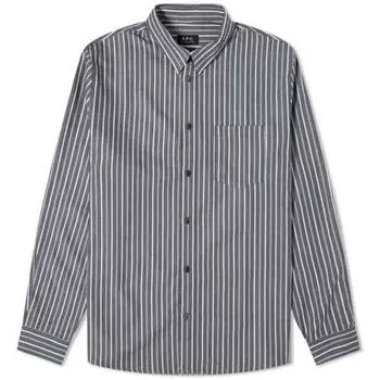 Рубашка A.P.C. Clement Stripe, серый/белый