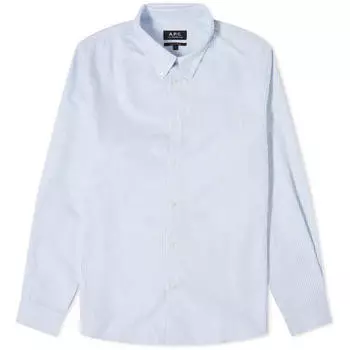 Рубашка A.P.C. Greg Log Button Down Stripe, голубой