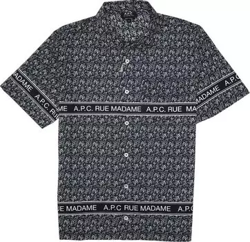 Рубашка A.P.C. Logo Short-Sleeve Shirt 'Dark', синий