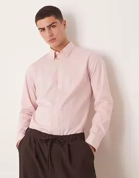 Рубашка Abercrombie & Fitch в строгую клетку светло-розового цвета