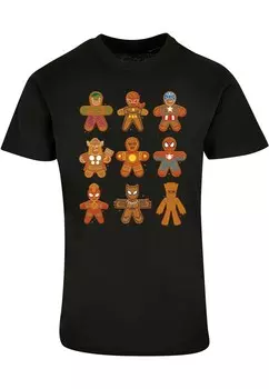 Рубашка ABSOLUTE CULT Marvel Universe - Christmas Gingerbread Avengers, черный