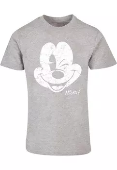 Рубашка ABSOLUTE CULT Mickey Mouse - Distressed, пятнистый серый