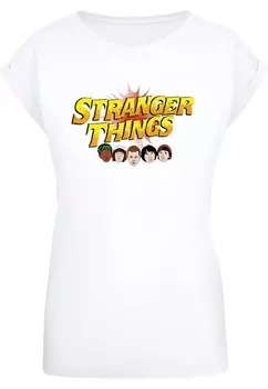 Рубашка ABSOLUTE CULT Stranger Things - Comic Heads, белый