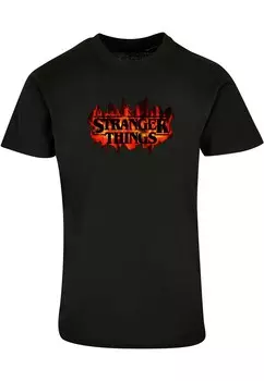 Рубашка ABSOLUTE CULT Stranger Things - Logo Consumed In Flame, черный